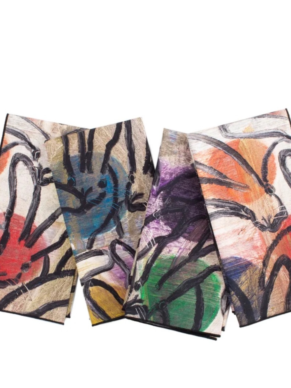 New Hunt Slonem Bunnies & Orbs Cotton Dinner Napkin, Set of 2 Art Inspired